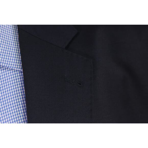 Savile of London Custom Dormeuil Wool Navy 2Btn Silver Metal Buttons Blazer 48XL - Picture 5 of 10